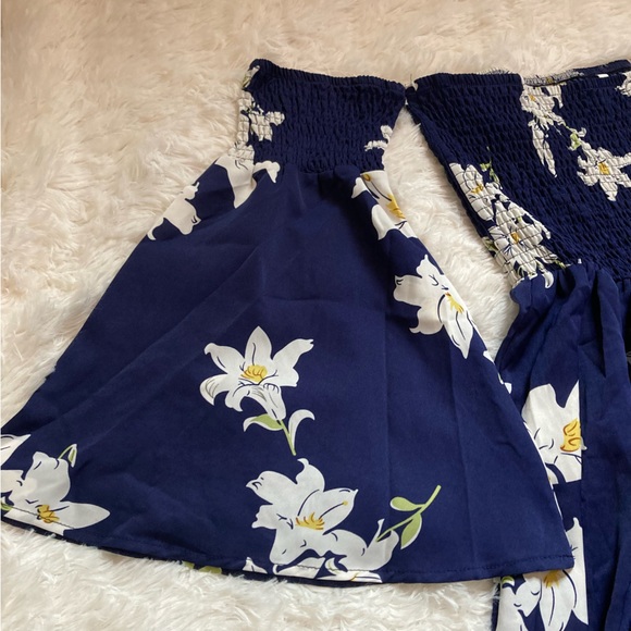 Oneyim off shoulder blue floral dress - Picture 5 of 13